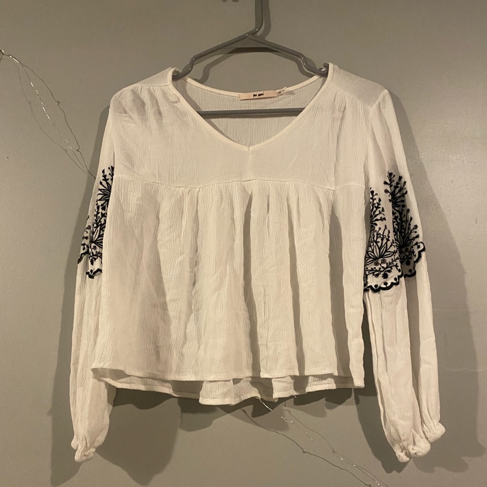 White flowy crop top